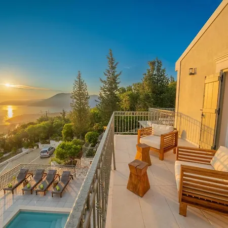 Luxury Fiscardo Walk - Heated Pool & Jacuzzi 피스카던